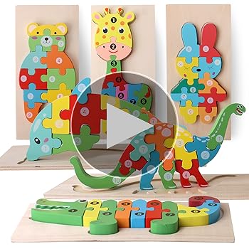 Amazon.com: SHIERDU Wooden Puzzles for Kids, Toddler Number Puzzle